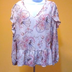 EUC JEANS by BUFFALO Cold-Shoulder Ruffled hem Tunic Size XL